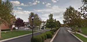 View of entryway to Reed Farms Apartments at 200 Elmer Circle
