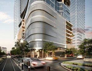 Rendering of the Kimpton Hotel. Image courtesy of Caydon