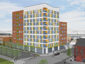 43 Green is a mixed-income, mixed-use and transit-oriented development project in Chicago under development by The Habitat Company. Image courtesy of The Habitat Company