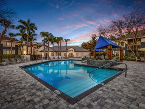 Pool area at Estates at Countryside,a 320-unit workforce housing property in Clearwater, Fla., part of the Tampa-St. Petersburg MSA , acquired by TruAmerica. Image courtesy of TruAmerica