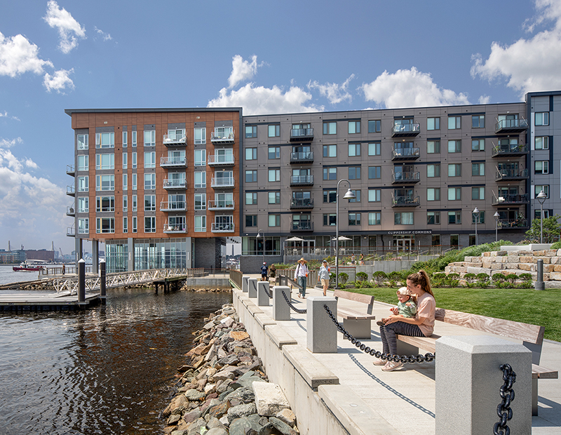 Clippership Wharf, a waterfront property in Boston.