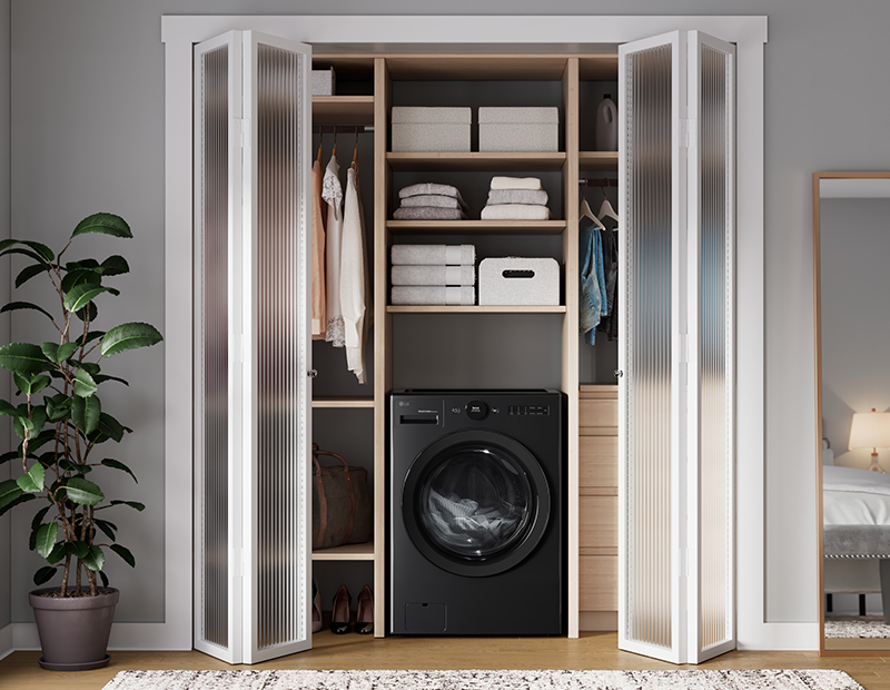 Combination washer-dryer appliances with apps make laundry day easier and lighter for multi-generational households. Image courtesy of LG Electronics USA.