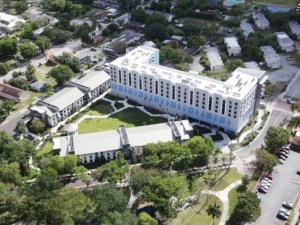 Aerial view of the property.