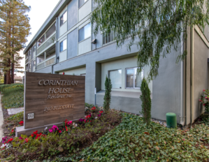 Exterior of a three-floor apartment building