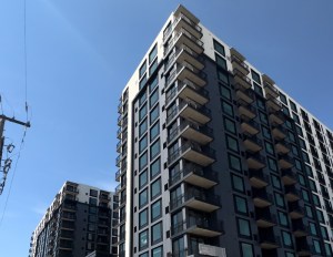Highrise building seen from middle distance.