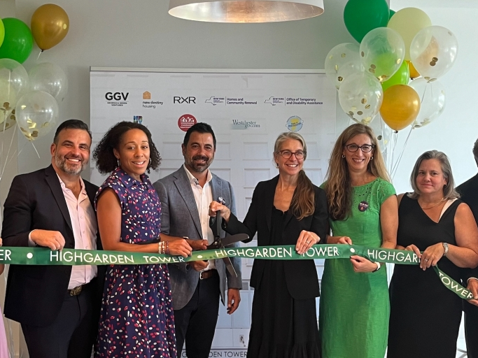 Ribbon cutting for property at 11 Garden St., New Rochelle, N.Y.