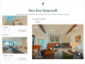 Virtual tours of units and amenity spaces at the Corwyn Conyers