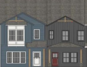 A rendering of the townhouses at the property. Image courtesy of PCCP and FIDES Development