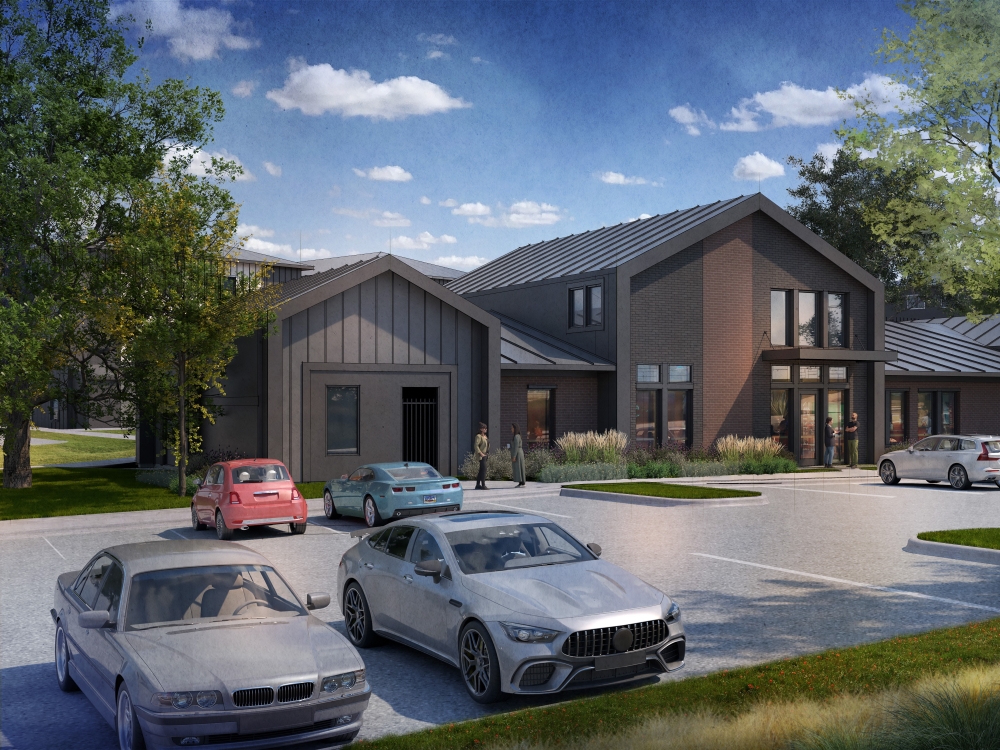 Exterior rendering of The Fielder’s clubhouse in Mesquite, Texas.