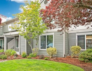 Exterior image of two-story apartments