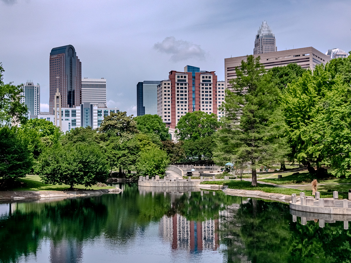 Charlotte north carolina uptown city skyline citiscape