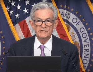 Fed Chair Jerome Powell speaks at the September 18 FOMC press conference following the news of a rate cut.