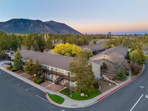 Exterior shot of Ponderosa Park, a 120-unit asset in Flagstaff Arizona.