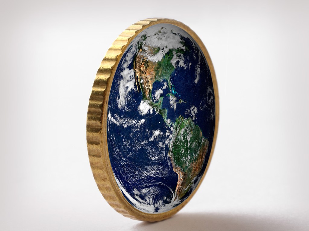 Coin with Earth