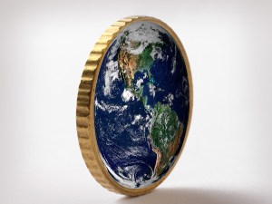 Coin with Earth