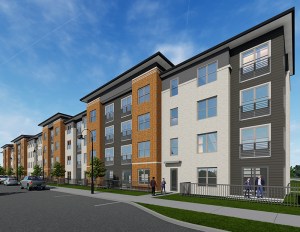 A rendering of the 4-story Altera Rayzor Ranch.
