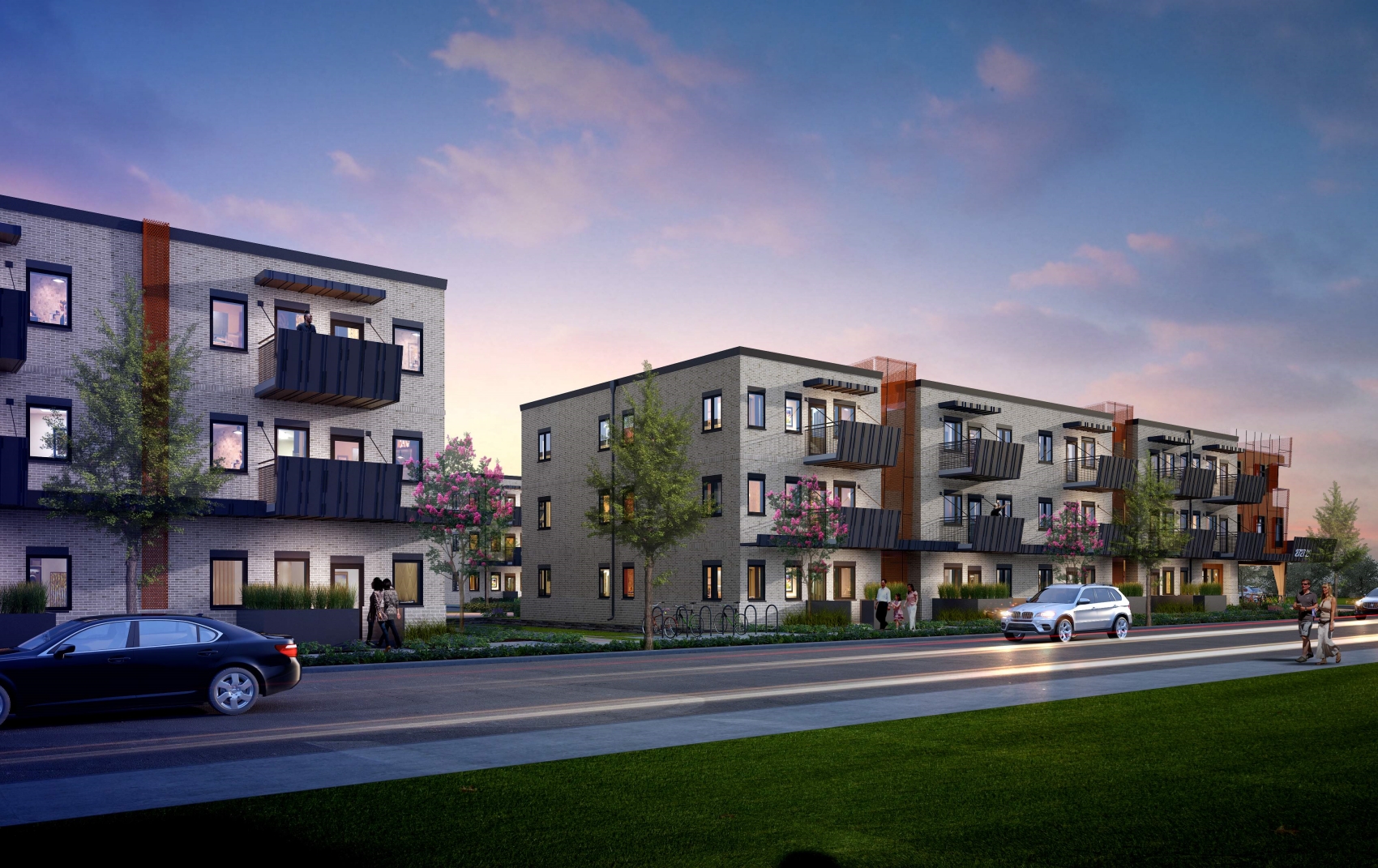 Rendering of the Rally Flats project.