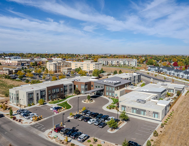The Lodge at Greeley is about 55 miles northeast of Denver.