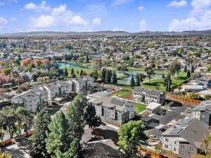 Aerial shot of Fair Haven Commons, an affordable community in Fairfield, Calif.