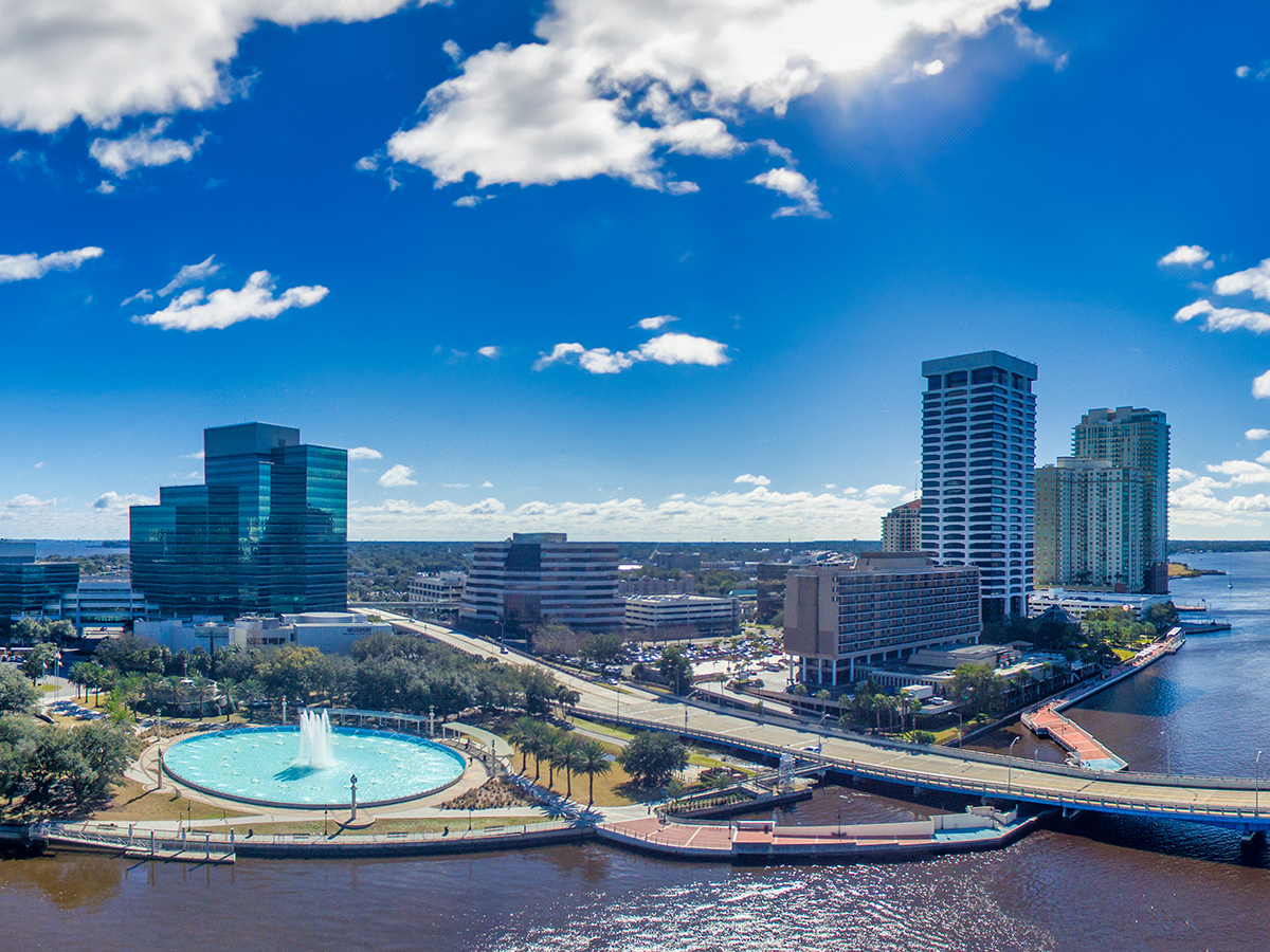 Jacksonville panoramic aerial view, Florida.