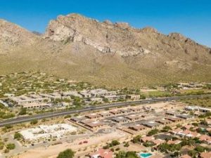 Aerial shot of Linda Vista Luxury Rentals, a 64-unit built-to-rent community in Oro Valley, Ariz.