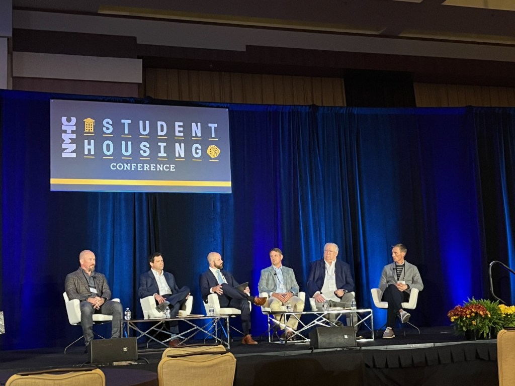 A discussion between student housing development experts on the second day of the NMHC's student housing conference.