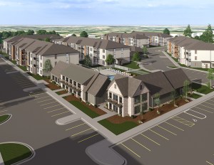 A bird's eye view rendering of The Logan