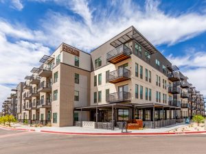 Exterior shot of Novel Val Vista, a 317-unit luxury community in Phoenix.