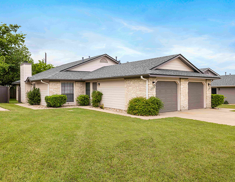 Homes at the Rock Springs Duplexes include a private, fenced-in backyard.