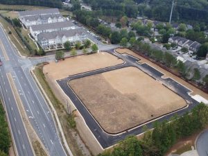 Aerial shot of the future phase two of Sweetwater Springs, a BTR community in Lawrence, Ga.
