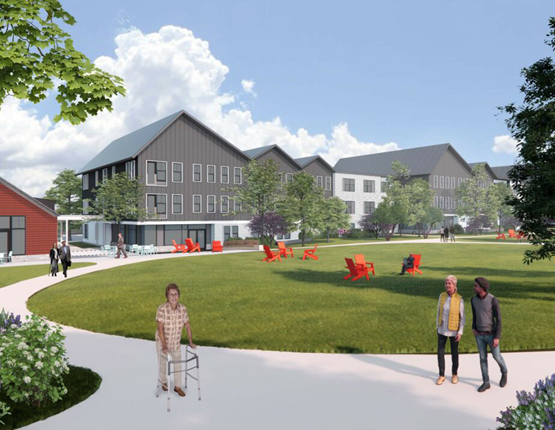 A rendering of Walnut Street Apartments in Foxborough, Mass. The community is one that will be funded by Boston Financial's latest LIHTC fund.