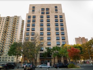 Exterior shot of the Park Lane Senior Apartments, an affordable senior housing community in The Bronx, N.Y.