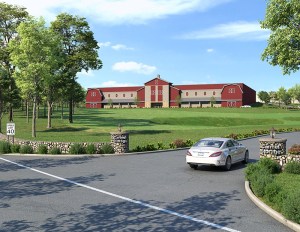 A rendering of the self storage facility in Carmel, N.Y., being developed by Rosewood Property Co. and Diamond Point Development, which will be operated under the Extra Space Storage brand.