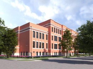 Rendering of Earle School Apartments, a redevelopment of an elementary school into an affordable housing community in Chicago