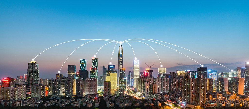 Shenzhen City Scenery and Big Data Concept