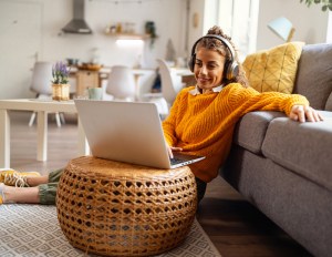 Gen Z at her computer