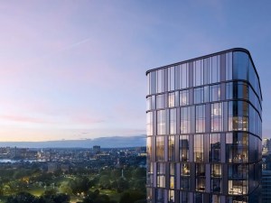 Outside shot of The Parker, a luxury condominium property that will neighbor the affordable tower.