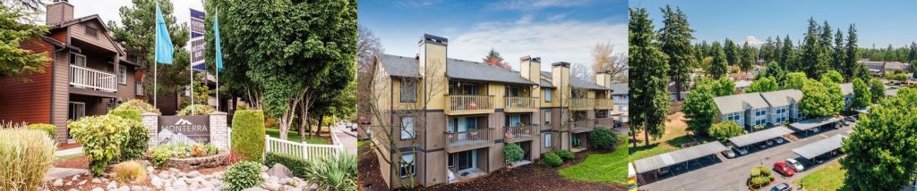 The, Monterra, Miramonte and Heatherstone apartments in Tacoma, Wash.