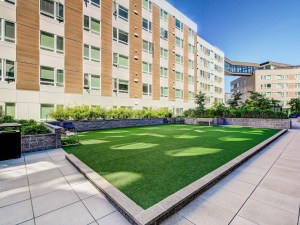 Exterior shot of Parkside Apartments, a 644-unit, luxury community in Redmond, Wash.