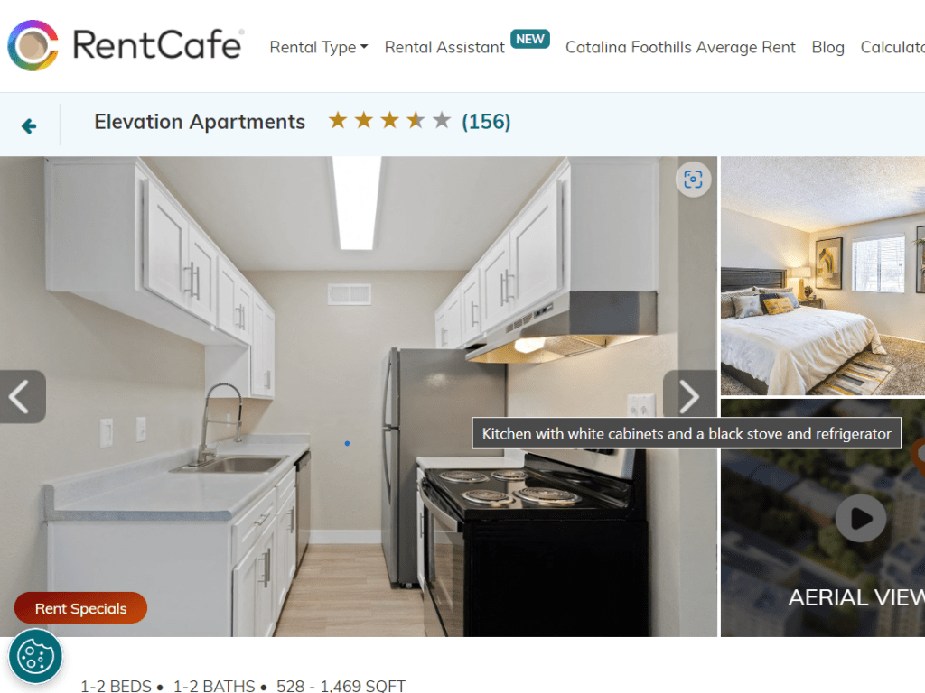 Instead of using general words such as “kitchen”, RentCafe used more descriptive language to allow users to better understand the photo.