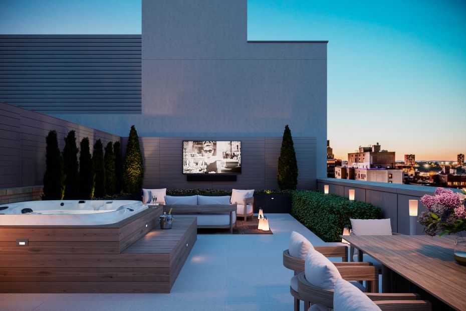 Outdoor cinema at 212 West 72nd