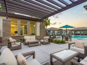 Shot including the amenity package of Hampton Meridian, a single-family rental community in Apache Junction, Ariz.