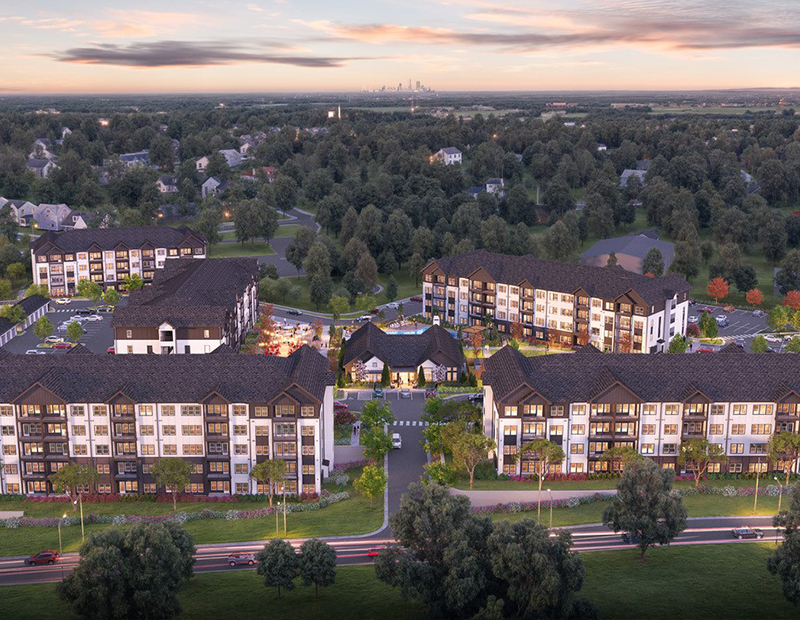 A rendering of the luxury apartment community in West Knoxville.