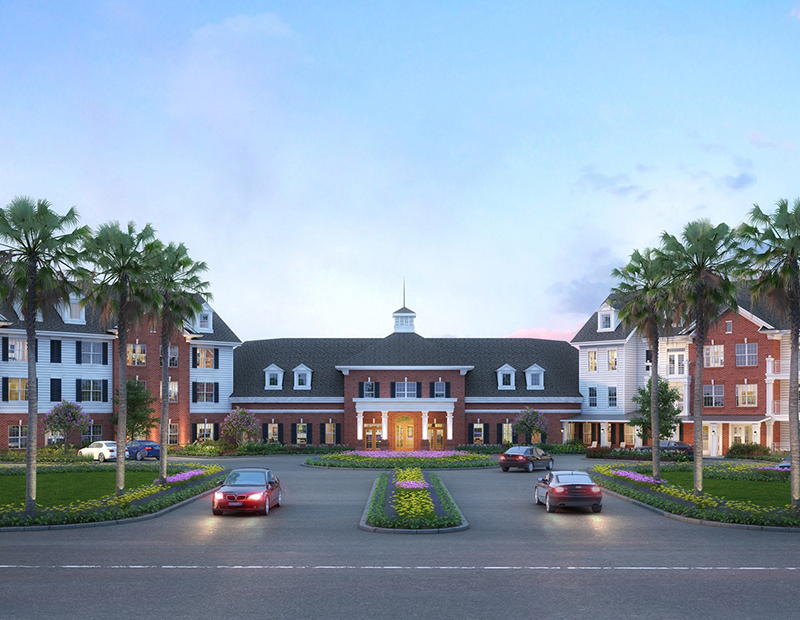 A rendering of Tiffany Laurel Reserve, a 204-unit senior housing campus.