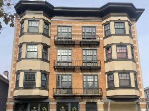Exterior shot of one of the 10 buildings comprising West Village Apartments, an affordable housing community in Buffalo, N.Y.