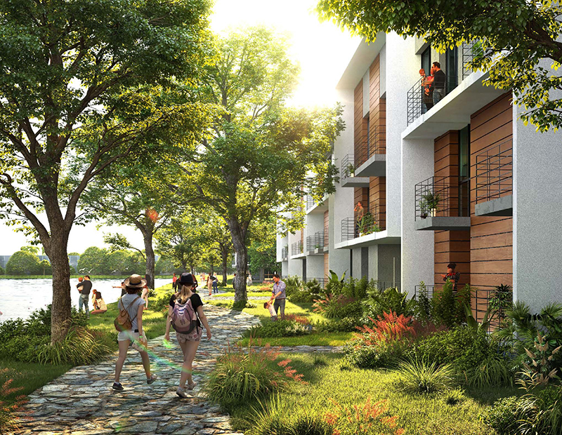 A residential pathway rendering of Upland Park in West Miami-Dade County in Florida.