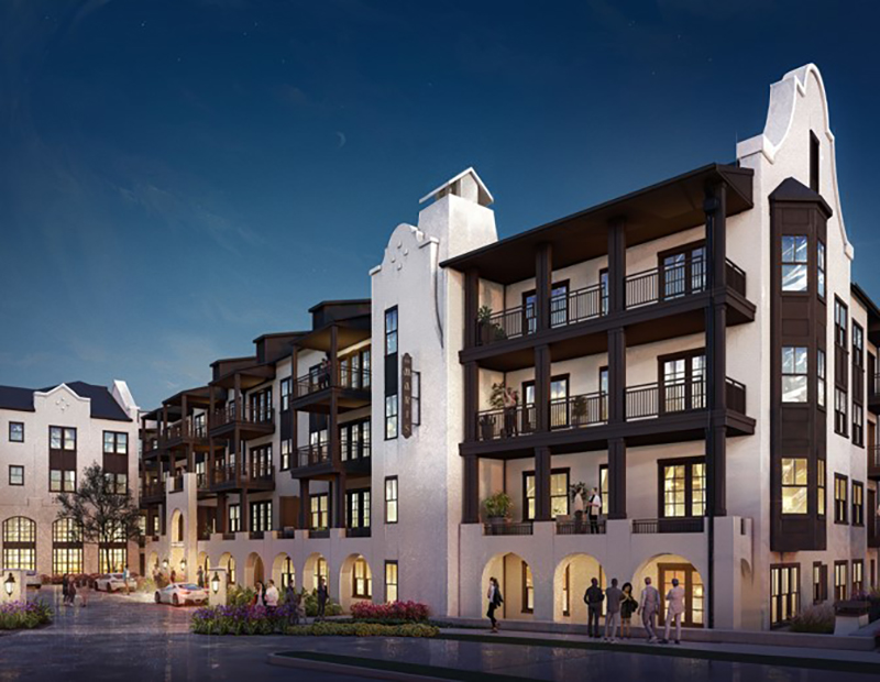 A rendering of the entrance to The Maris in Austin.