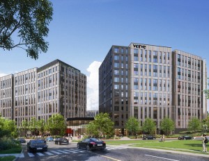 A rendering of Verve Charlottesville, adjacent to the University of Virginia grounds.