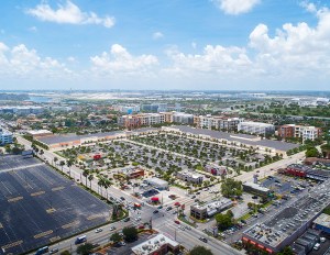 An aerial view of the newly completed first phase of Centro City in Miami.