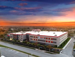 Aerial shot of the self storage facility in Holly Hill, Fla. The three-story building offers 996 units across 95,726 rentable square feet.